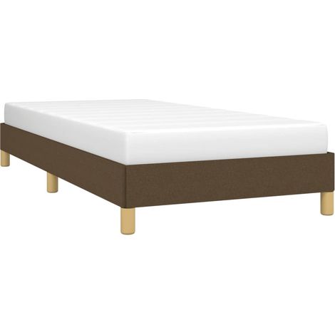 Estructura de cama sin colchón tela marrón oscuro 90x200 cm vidaXL (1/4)