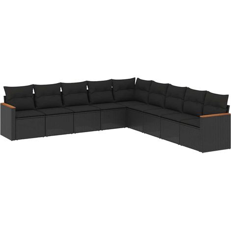 Maison Exclusive - Patio Sofa Set 9 plaza Black (1/5)