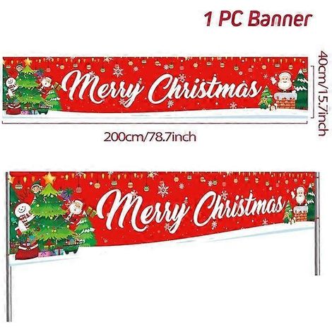 Bannière de Noël extérieure - Décoration de Noël pour la maison - Ornement de Noël - Cadeau de Bonne Année - Style 8 (1/5)