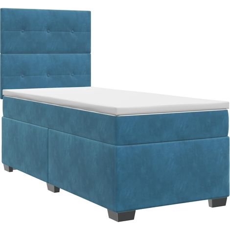 Maison Exclusive - Boxspringbett mit Matratze mit Kopfteil Blau 9 (1/5)