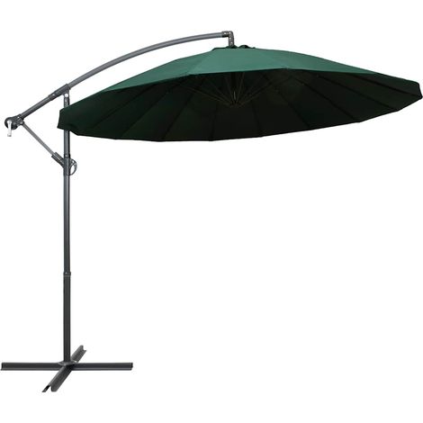 vidaXL Sombrilla colgante con palo de aluminio verde 3 m (1/5)