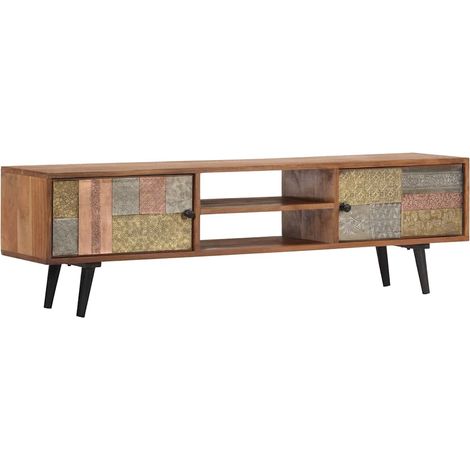 vidaXL Mueble de TV madera maciza de acacia 140x30x40 cm (1/5)