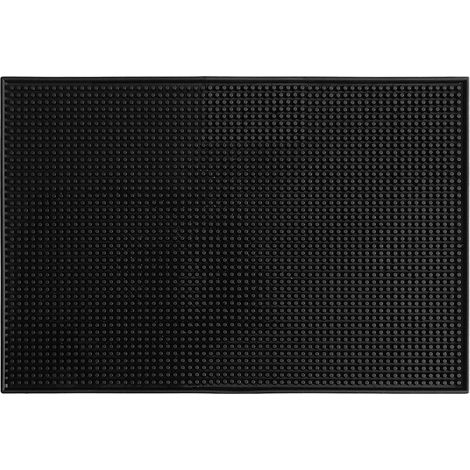 Tapis d'égouttoir Anti-gouttes en Silicone de Bar Caoutchouc Antidérapant Grand Noir pour l'évier étagère Barista Accessoires (45x30cm) -'Parent'-'- (1/5)