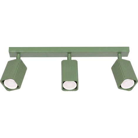 Lámpara de techo RAYO 3L verde salvia aluminio 3xGU10 Sollux (1/5)