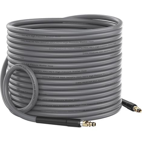 20m Caoutchouc Tuyau de Rechange pour Kärcher K2 K3 K4 K5 K6 K7 Nettoyeur Haute Pression, 3600PSI Super Flexible Tuyau d'Extension avec Connecteur Rapide Click Plug