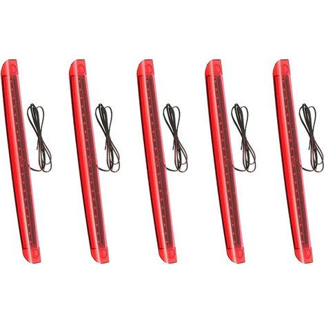 Convient à 5 modèles universels de voitures et de motos, feu stop et feu arrière surélevé rouge 12V 20 LED.
