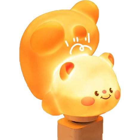 Veilleuse USB en forme d'ours à commande vocale, lumière d'animal mignon (1/5)