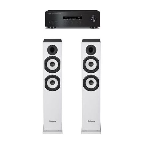 Amplificateur Yamaha R-S202D Noir + Paire d'enceintes colonne Cabasse Jersey MT32/2 Blanc