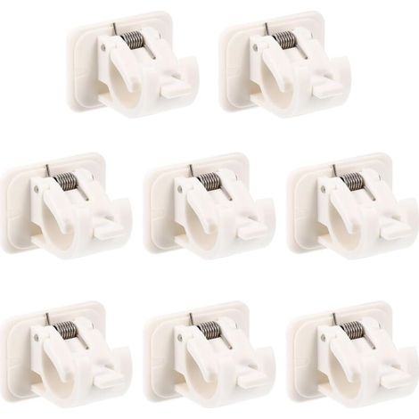 Bardusch-8 pièces Support Tringle Rideau sans Perçage Autocollant pour Fixation Barre Rideau Fenêtre Salle de Bain (1/4)