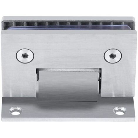 Charnière Pince de Porte Verre 90º Support Mural sans Cadre Clip pour Porte de Douche en Verre 8-10mm (1/4)