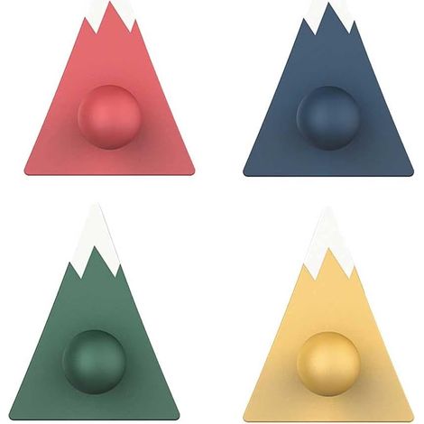 JSSEVN - 4pcs Mountain Shaped Wall Hooks, Suitable for Kitchen Bathroom (5x7cm) (1/4)
