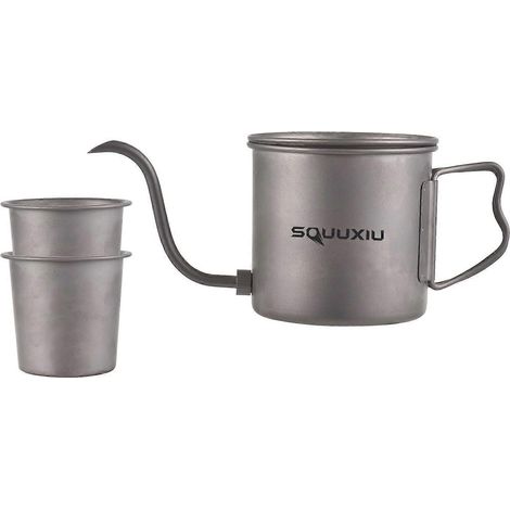 400-ml-Wasserkocher mit Schwanenhals, Klappgriff, Deckel und Bärenbecher