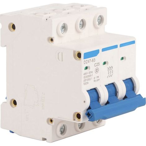 Disjoncteur différentiel miniature DZ47-63 C25 3P 25A 400V (1/5)