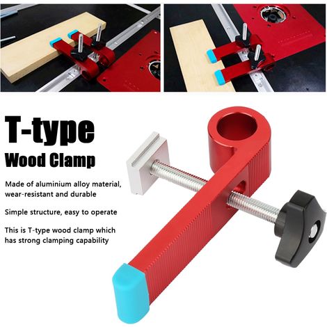 Butée coulissante type T pour rail de guidage menuiserie limiteur de position serre-joint bois type A (1/5)