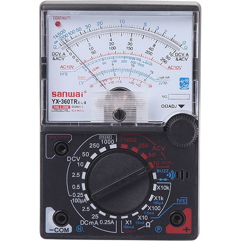 Multimètre analogique modèle YX-360TRE-L-B, voltmètre ampèremètre, multimètre à aiguille pour mesure tension, courant et résistance
