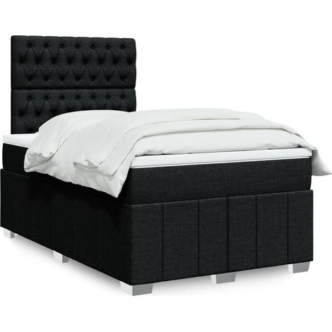 Cama box spring con colchón tela negro 120x190 cm vidaXL (1/5)