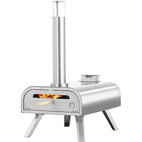 Four à pizza portable 16 pouces – Acier inoxydable – Température 460°C en 15 min – Pizza prête en 60-90 secondes – Bighorn