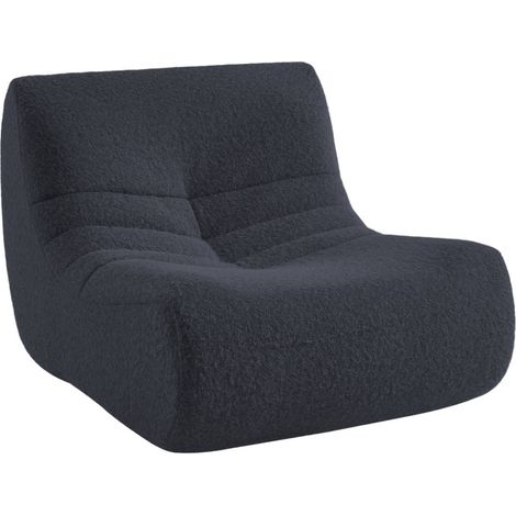 sweeek - Sessel mit Bezug im Alpaka-Look, Polyester, Nachtblau (1/5)
