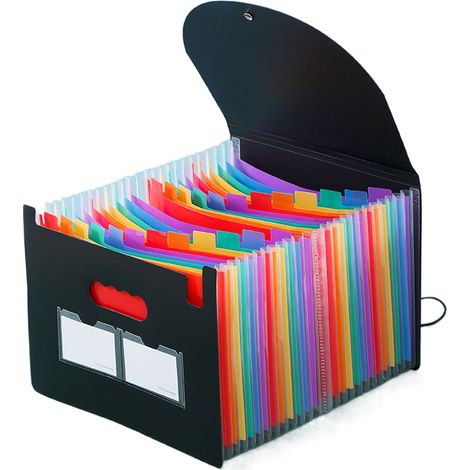 Classeur À 25 Compartiments - Classeur De Documents A4 - Classeur Extensible Avec Poche En Maille - Organiseur De Bureau - Lot De 1 (1/5)