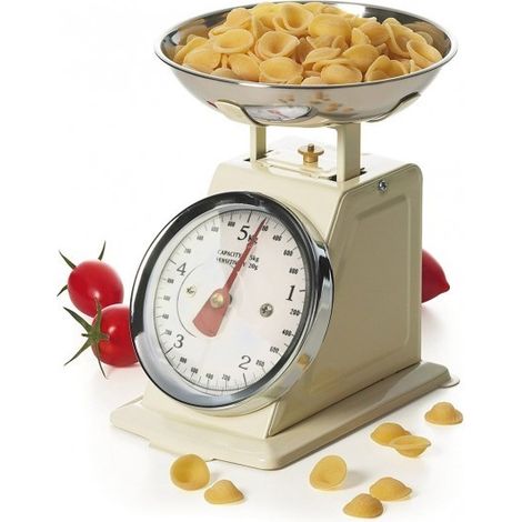 EN-81356 Balance de cuisine jusqu'à 5 kg plateau en metal  Couleur: Blanc