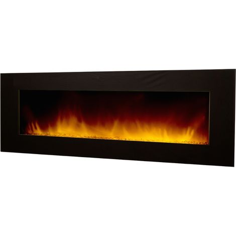 Chemin'Arte – Cheminée électrique murale 182 cm – Effet flammes LED – Chauffage 2000W programmable – Télécommande LCD – Pour pièces jusqu'à 30 m²