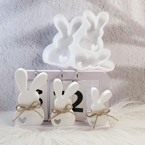 Silicone Moulds Easter DIY Rabbit Silicone Mould Easter, Casting Moulds Silicone Easter Casting Moulds Silicone Spring Silicone Mould Spring for DIY Decoration Crafts (1/5)