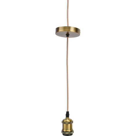 Suspension Vintage avec Douille E27 et Câble, Porte-Ampoule pour Chambre, 100-240V (1/5)