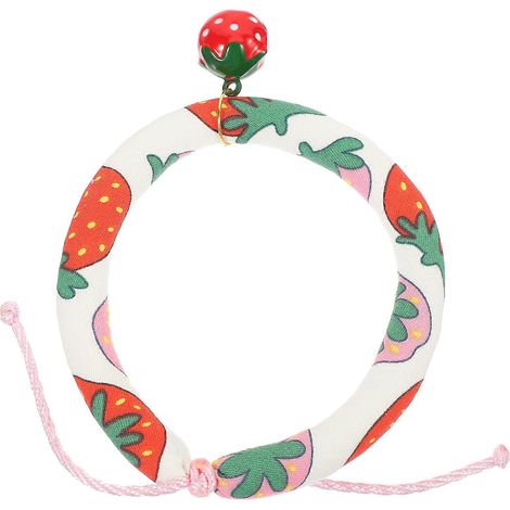 Collar ajustable para mascotas para uso diario y ocasiones especiales, hecho de algodón con cascabel (1 juego). (1/5)