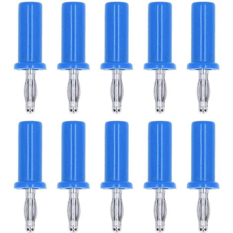10 Stück Laternen-Bananenstecker, Messing, ABS, gelöteter Lautsprecheranschluss für elektronische Instrumente, 4 mm, blau (1/4)
