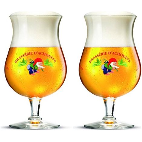Lot de 2 verres Achouffe - Demi-pinte CE - Verres à bière officiels