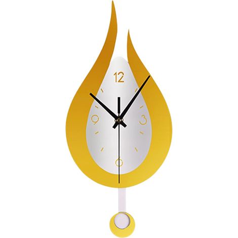 Horloge pour salon en forme de goutte d'eau doré murale (1/4)