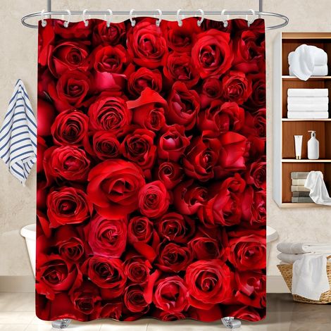 Rideau de bain 180x180 avec œillets polyester pour salle de bain pour cabine de douche (1/5)
