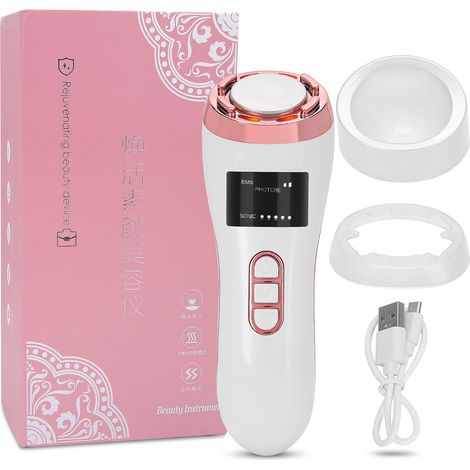 Appareil de Beauté EMS 7 en 1 avec Thérapie Lumineuse Photon et Compresse Chaude/Froide pour Rajeunissement de la Peau (1/5)