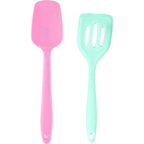Ensemble Ustensiles Cuisine Silicone - Spatules Antiadhésives Résistantes Chaleur - Pour Casseroles Et Poêles - Lot De 2 Pièces (1/5)