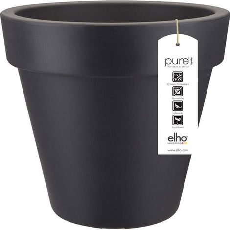 Elho Pure Round 80 - Noir - L 77 x B 76.5 x H 70 cm - intérieurextérieur - 100% recyclé (1/2)