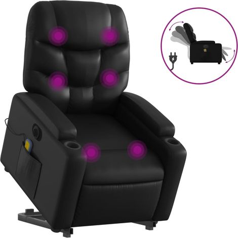 Maison Exclusive - Massagesessel mit Aufstehhilfe Elektrisch Schw