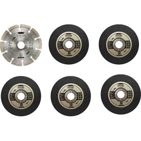 set di 6 dischi per smerigliatrice rak6agd125, diametro 125 mm - ryobi (1/5)