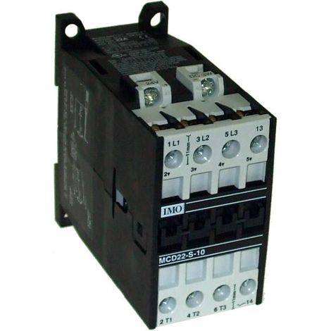 Contacteur tripolaire 11KW 22A - commande bobine 24VDC - 1NO - MCD22 IMO