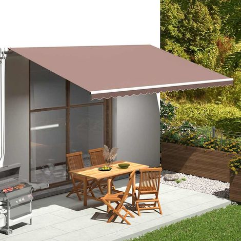 Toile de Remplacement pour Auvent Polyester Marron 500x300 cm (Tissu 480x295 cm) - PANGIVO (1/5)