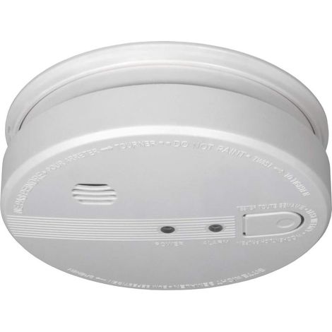 Détecteur de fumée - 230V - Branchement Secteur - avec Batterie de Secours 10 Ans - Conforme à la Norme européenne EN14604 Blanc (1/5)