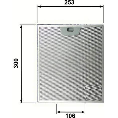 FILTRO CAPPA FABER / FRANKE IN ALLUMINIO ADATTABILE MM 253x300x8 F 257 (1/2)