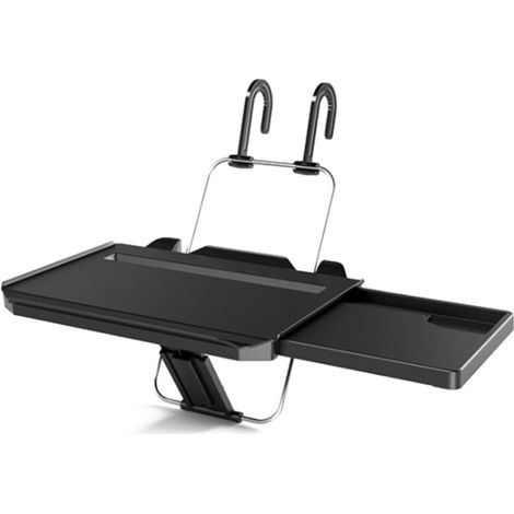 Tablette Bois Arrière Voiture avec Tiroir, Support Portable pour Siège Auto, Bureau Pliable et Organisateur de Rangement (1/4)