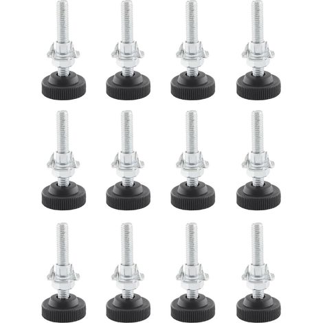 Pied Reglable pour Meuble M8 X Inoxydable avec Contre-écrou Écrou à Griffes 12 pièces 50 mm (1/5)