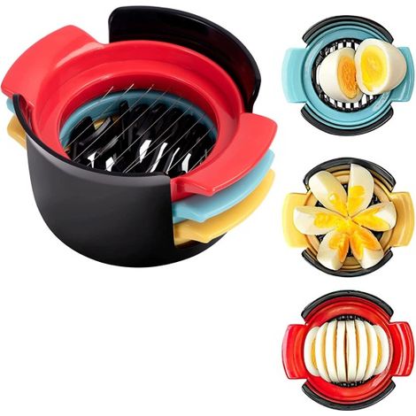 Tagliauova/divisore per uova 3 in 1 - Adatto per tagliare uova sode, fragole, kiwi e formaggio (1/5)