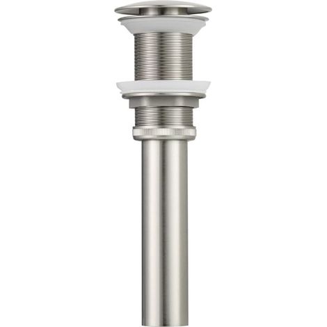 BW03NA-1 G1 1/4" Siphon de lavabo design bonde pop-up en laiton sans trop-plein pour lavabo Nickel brossé (1/4)