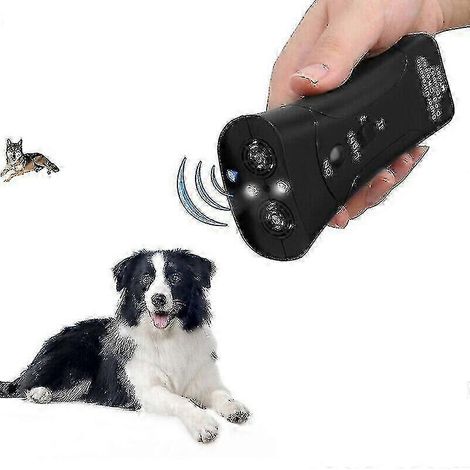 Brosse de dressage ultrasonique Pet Gentle Trainer pour chiens, double canal, portable, avec lampe torche LED et équipement de sécurité Petgentle pour les promenades en extérieur. (1/5)