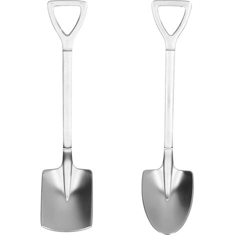 2 cuillères à café à long manche en acier inoxydable, cuillères à thé pour desserts glacés, vaisselle de pique-nique, accessoires de cuisine, ponçage (1/5)