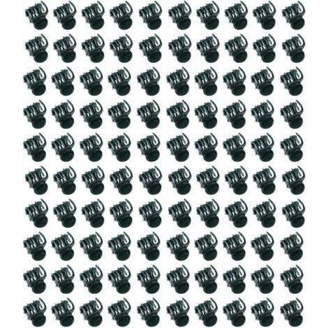 100 Pack Mini Plastic Orchid Clips, Garden Plant Support Clips, Easy to Use Straight Clips, Durable Support Clips for Stems, Vines, Garden Flowers (1/4)