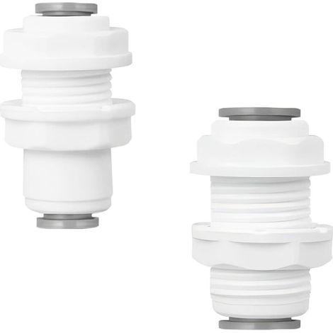 set di raccordi passaparete, connettore filettato per serbatoio dell'acqua, innesto a pressione da 6,35 mm + innesto a pressione da 0,95 cm, per sistema di osmosi inversa dell'acqua RO