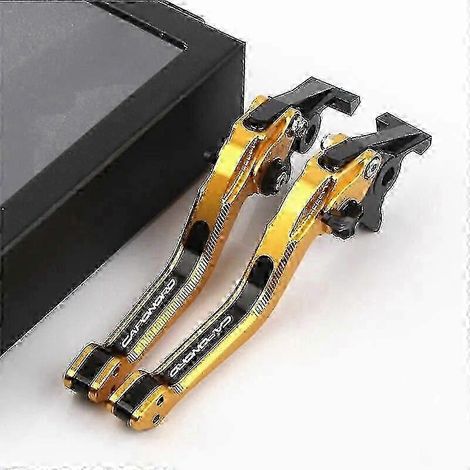 Leviers de frein et d'embrayage courts CNC compatibles avec les motos Aprilia RST 1000 Futura RST1000 (2001-2004) et Caponord ETV1000 ETV 1000 (2002-2007) (CAPONORD Or) (1/5)